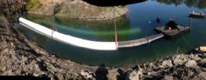 Panoramic picture of the pipe installed in the intake channels.